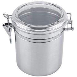 Kitchen Storage Jars - Stainless Steel Coffee Container, Vacuum Sealed Storage Jar, for Sugar, Tea, Bean (Size : L)