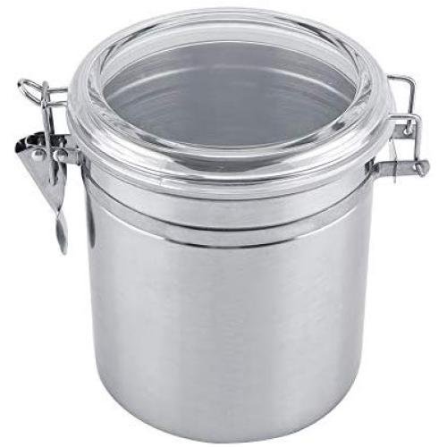 Kitchen Storage Jars - Stainless Steel Coffee Container, Vacuum Sealed Storage Jar, for Sugar, Tea, Bean (Size : L)
