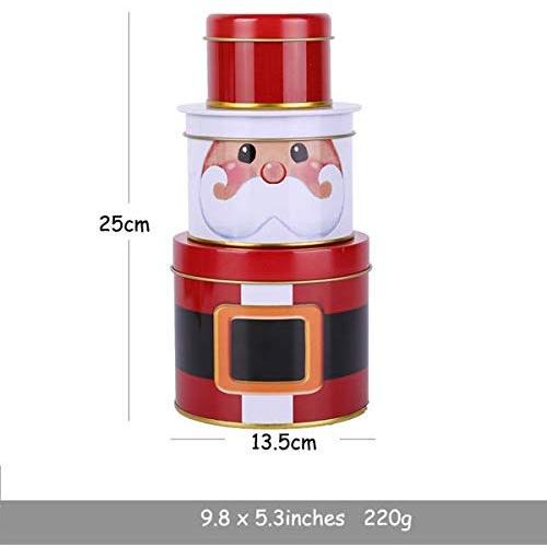 HongTeng Schneemann Weihnachts-Kuchengutcontainer, Eisen Santa Claus Zuckerdose für die Hauspartydekoration 5,3 x 9,8 Zoll (Farbe: A)