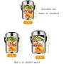 Thermos Food Jar Thermos Stainless Food Flask,Leakproof Vacuum Insulated Food Containers Lunch Box With Spoon,Portable Storage Bag (Color : Natural, Size : D)