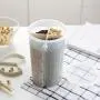 Daxin 4 Compartments Plastic Dry Food Storage Container with Airtight Seal Lid for Cereal, Nut, Snack, Pet Food and More
