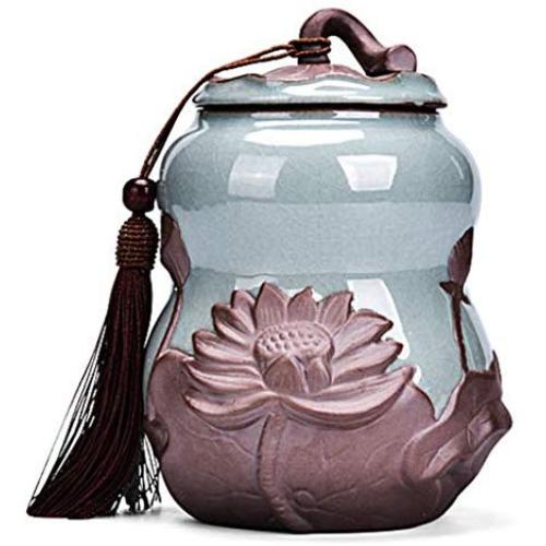 Keramikbehälter für Wohnkultur, Küchen-Tischdeko, Lebensmittelbehälter mit Deckel, dekorative Accessoires (Farbe: Mehrfarbig, Größe: 11,5 x 11,5 x 16,3 cm)