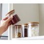 Lawei 4 Pack Glass Storage Jars with Sealed Bamboo Lids - 18.6 FL OZ Clear Glass Bulk Food Storage Canister for Serving Tea, Coffee, Spice, Candy, Cookie Lawei 4 Pack Glass Storage Jars with Sealed Bamboo Lids - 18.6 FL OZ Clear Glass Bulk Food Storage Canister for Serving Tea, Coffee, Spice, Candy, Cookie