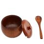 Wooden Salt Box with Lid and Spoon, Salt Cellar Salt bowl Sugar Bowl Wood Spice Jar Sugar Spice Condiment Storage Container for Kitchen