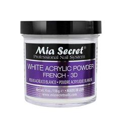 Mia Secret White Acrylic Nail Powder 3D - French - 4 oz Bottle -MADE IN USA