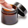 Juvale Amber Glass Jars with Black Lids (14 Pack), 2 Ounces