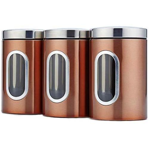 Coffee Canister - 3pcs Stainless Steel Storage Tank Grade Fresh Keeping Sealed Tea Coffee Canisters Box Creatives - Boxes Jars Bottles Jars Boxes Coffee Clear Pill Canister Kettle Stainless Capa