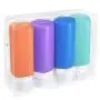 Bouteilles de Voyage Réutilisables en Silicone Anti-Fuite - 3oz - Petites Contenances avec Sac à Mains TSA