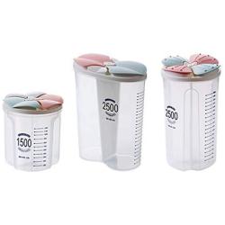 Food Storage Containers Plastic with Lids Airtight Bpa Free Large, Cereal Storage Containers Dispenser Cookie Jar for Kitchen Pantry Organization Canister Candy Bulk, 3 Pieces, 1.5L/2.5L