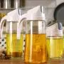 Kitchen Storage Kitchen Leakproof Olive Oil Vinegar Dispenser Bottle Automatic Cap Storage Jar