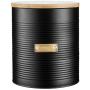 Typhoon Living Airtight Biscuit/Cookie Storage Canister with Bamboo Lid, 3.4 Litre, Matte Black/Gold