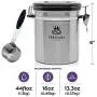 Frescura Coffee Airtight Coffee Canister Storage Container | Keep Ground Coffee & Beans Fresher | Stainless Kitchen Canister with Date Tracker, CO2 - Valve, Bean Scoop and Travel Jar - Silver Steel