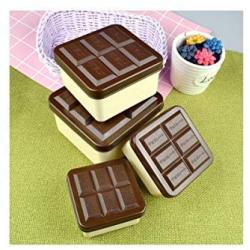 storage jar Grain container Food container Storage Box，Round square storage storage tank cute creative portable storage box, square four-piece