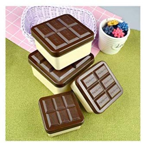 storage jar Grain container Food container Storage Box，Round square storage storage tank cute creative portable storage box, square four-piece