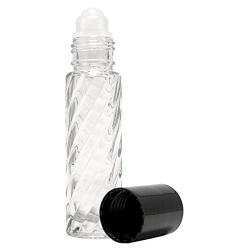 2 Roll-on Refillable Glass Perfume Bottle Purse or Travel Size. ''Plain & Swirl'' 1/3oz .33 Fl. oz. 10ml.