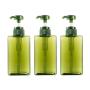 3Pcs 280ml/9.5oz Green Empty Refillable Pump Bottles Rectangle Shampoo Shower Gel Lotion Cream Toner Fluid Containers Cosmetic Dispense Sample Vials Boxes Tins for Travel