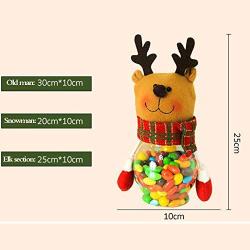 Christmas candy jar food storage container, Christmas elk/old man/snowman transparent plastic candy jar Christmas decoration container gift (Christmas snowman)