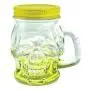 Ensemble de 12 verres à shot en bocaux en verre Mason avec couvercle et anse - Verres à shot à décor de crânes en sucre - Accessoires de fête originaux. Ensemble de 12 verres à shot en bocaux en verre Mason avec couvercle et anse - Verres à shot à décor de crânes en sucre - Accessoires de fête originaux.