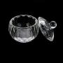 2Pc 444 Cm Clear Dish Crystal Glass Cup For Acrylic Nail Art Liquid Powder 3 Style Glass Container Candy Jar Sugar Jar With Lid,2