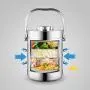 Thermos Food Jar Straight Form Thermos Stainless Food Flask Vacuum Insulated Food Containers (Color : Bowl cover, Size : 1600ml)