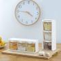 Seasoning Box Spice Rack 3 Grids Spoon Kitchen With Lid Container Seasoning Box Herb Spices Storage Condiment Jar Cooking With Handle Desktop
