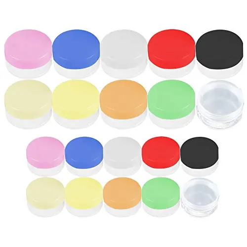 Cosmetic Containers, 20Pack 5g/10g Multicolor Round Pot Jars Empty Cosmetic Containers Set with Lid for Liquid Creams Sample(Mixed Color, with Makeup Spoon) Cosmetic Containers, 20Pack 5g/10g Multicolor Round Pot Jars Empty Cosmetic Containers Set with Lid for Liquid Creams Sample(Mixed Color, with Makeup Spoon)