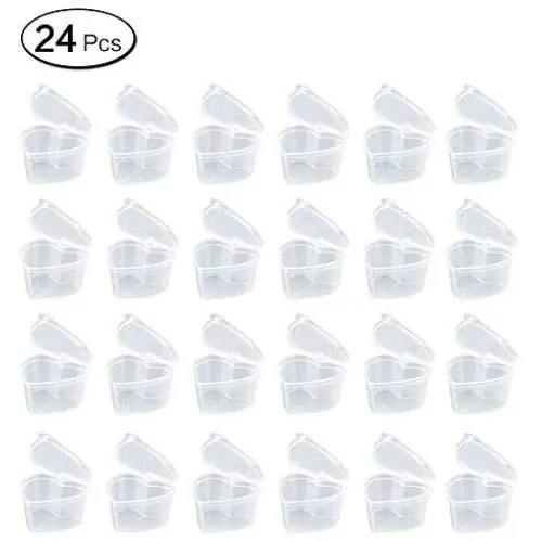 132 24Pcs Heart Shaped Slime Containers Storage Cups Box Leakproof Clear Plastic Lid Deli Sauce Chutney Food Toy Containers 132 24Pcs Heart Shaped Slime Containers Storage Cups Box Leakproof Clear Plastic Lid Deli Sauce Chutney Food Toy Containers