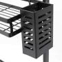 Spice Rack Organizer, 3 Tier Metal Kitchen Cabinet, Seasoning Hanging Shelf Rack for Pantry Herb Jar Bottle Cans Holder Shelf Storage, Bathroom Shelf-Space Saving Over, Black