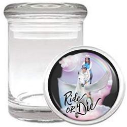 Ride Or Die Unicorn Funny Medical Odorless Glass Jar