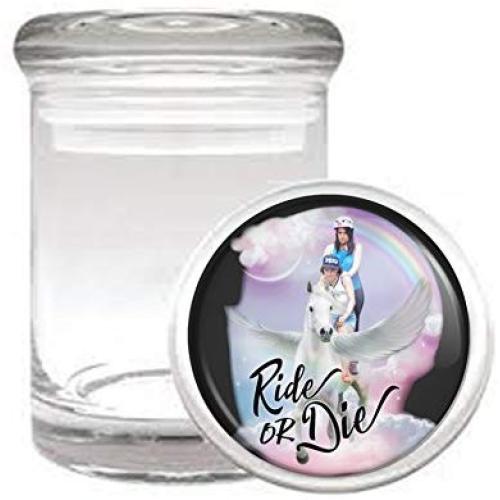 Ride Or Die Unicorn Funny Medical Odorless Glass Jar