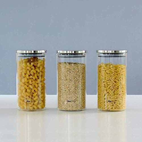 Glas Spice Jar Set – 3er Set für Gewürze & Kräuter, Küche, Klar, Groß