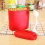 2018 Fashion Sealed Storage Box Creative With Spoon Storage Box Plastic Kitchen Food Storage Tank Gift Xiaolanwelc (red)