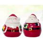 Amosfun 2pcs Christmas Santa Claus Spice Jar Seasoning Pots Salt Sugar Pepper Box Kitchen Condiment Storage Container Christmas Holiday Party Supplies Favors