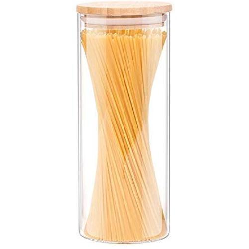 WANGLX ST Food Storage Jar Sealed Jar Heat-Resistant Borosilicate Glass Sealed Cans Dried Fruit Sealed Bottle Wooden Lid Storage Tank