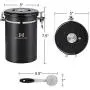 Conteneur en Acier Inox pour Café, Thé, Farine, Sucre – 1.9 Litres (64 fl oz) avec Cuillère Conteneur en Acier Inox pour Café, Thé, Farine, Sucre – 1.9 Litres (64 fl oz) avec Cuillère