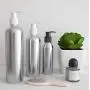 3Pcs 4 Ounce Aluminum Lotion Pump Bottle with Black PP Pump Head Empty Cosmetic Sample Dispenser Container Jar for Makeup Cream Emulsion Bath Shower Gel Shampoo