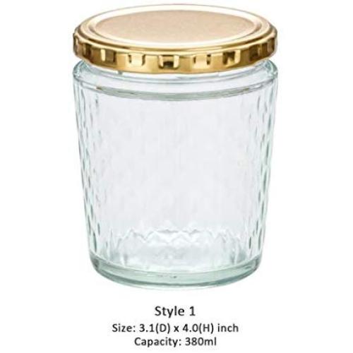Mason Jars Canning Glass Jars Glass Smoothies Jars with Lids for Drinking and Storage Reusable Container for Juice Milk Bulk Food Coffee Round Glass Jars (Color : Style 1)