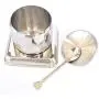 DayCount Stainless Steel Sealed Cans Pots Storage Spice Jars with Lid Spoon and Holder Coffee Tea Candy Beans Milk Powder Food Jar with Spoons