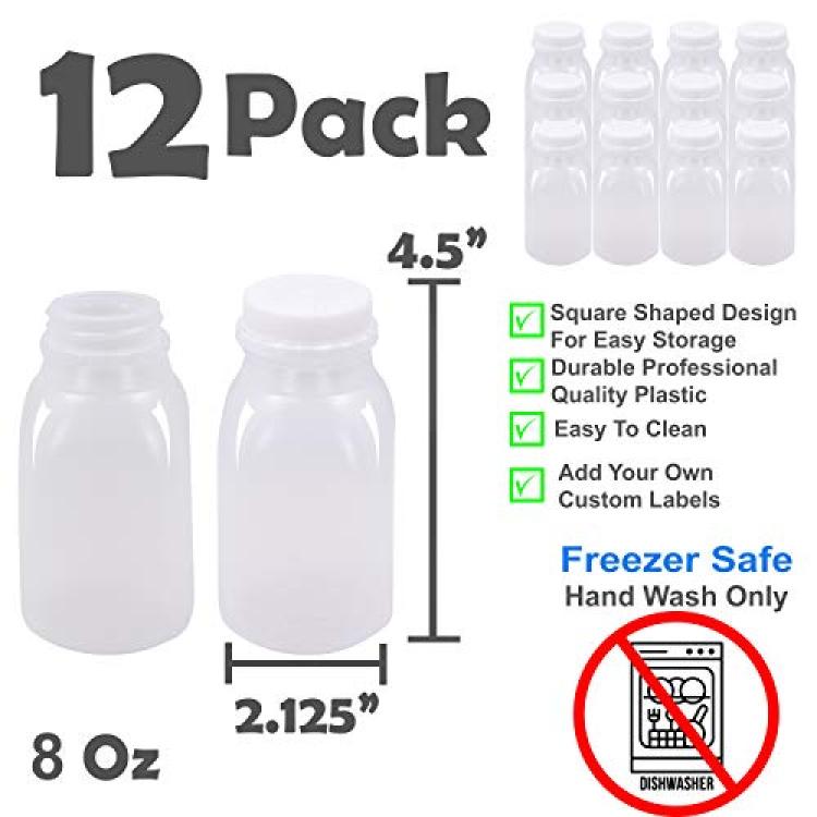 UPSTYLE 6oz Kids Small Water Bottle for School Food Grade Plastic Mini Cute  Juice Travel Sports Wide Mouth Mugs in Bulk for Milk/Coffee/Tea Kitchen