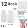 Bouteilles en plastique de 237 ml (8 oz) pour enfants, avec couvercs blancs, lot de 12.