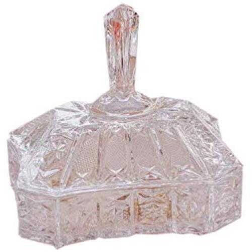 YL LY Crystal High Transparent Glass Vintage Engraving Pattern Original Candy Jar Jewelry Box Storage Tank