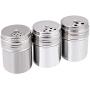 JUSTDOLIFE Spice Bottles Stainless Steel Seasoning Bottles Kitchen Accessary with Rotatable Shaker Top 3PCS