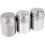 JUSTDOLIFE Gewürzflaschen Edelstahl Küchen Zubehör mit rotierender Shaker-Kappe 3PCS