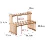 NLYWB 2-Tier Standing Spice Rack, Bamboo Spice Bottle Jars Holder, Kitchen Bathroom Countertop Storage Organizer, Space Saving for Various Bottles, Jar
