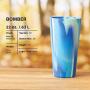 Silipint The Original Silicone Cups - 22oz Bomber Glass Set With Lids and Straws, Patented, BPA-Free, Shatter-proof Silicone Cup Drinkware (Arctic Sky & Hippy Cups, Bouncy Black Lid, Frosted Straw)