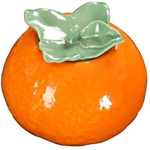 KUKi Niedlicher Orange Form Keramik Tragbarer Reise-Teesiegel-Behälter Dose Lagerung/Teebehälter/Tee-Kanne/Tee- oder Kaffeebohnen-Lagerung/Geschäftliche Hochzeitsgeschenke (1 Stück)