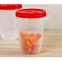 Rubbermaid TakeAlongs Twist & Seal Food Storage Containers, Tint Chili, 4 Cup, 2 Count FG7L0800FCLR