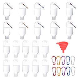 20 PCS Travel Bottles with Key Chain Holder and Funnel Reusable Leak Proof Empty Refillable Bottles Portable Squeeze Containers for Shampoo, Lotion and Liquid (50ml/2 oz)