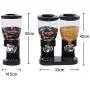 Cereal Storage Jar, Wall-Mounted Canister Food Miscellaneous Grains Dispenser Double Single Dry Food Snack Grain Canister Plastic Storage, Twist a Knob Control, Convenient and Fun (Black)