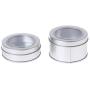 Milue Clear View Tinplate Iron Storage Spice Case Container Tin Box Round Tins (02#)